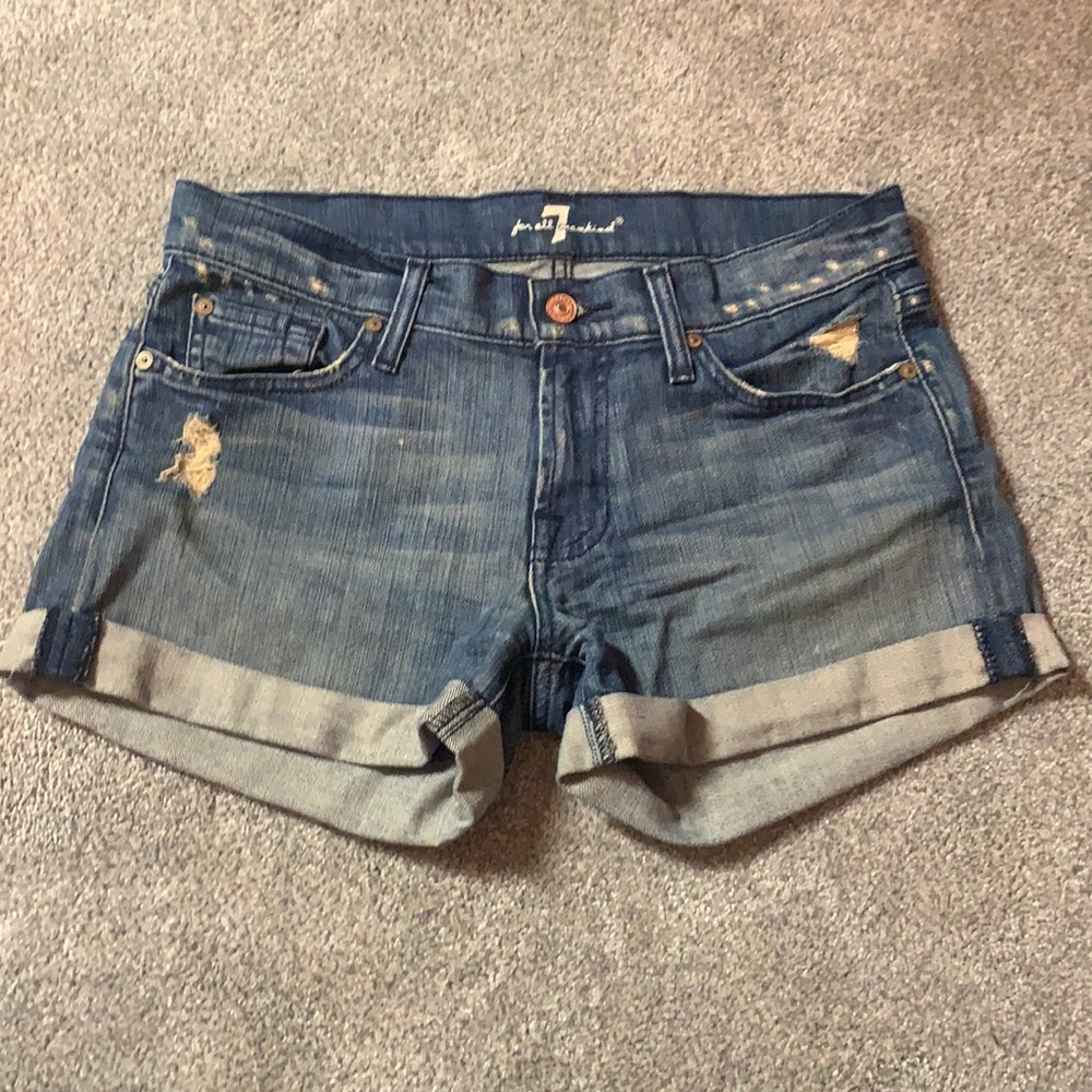7 for all mankind denim shorts size 27